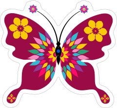 Fun Purple Butterfly Sticker