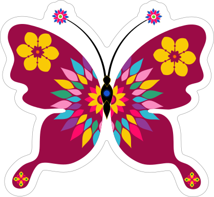 Fun Purple Butterfly Sticker