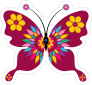 Fun Purple Butterfly Sticker