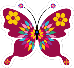 Fun Red Butterfly Sticker
