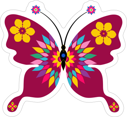 Fun Red Butterfly Sticker