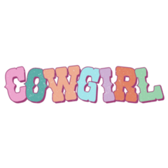 Fun Western Cowgirl Typography Sticker