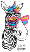 Fun Zebra In A Bright Magical Mask Sticker