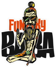 Funky Baba Yogi Holding A Joint Sticker