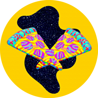 Funky Creative Pizza Design Sticker