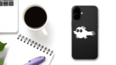 Funky Fish Sticker on a Phone (New) example