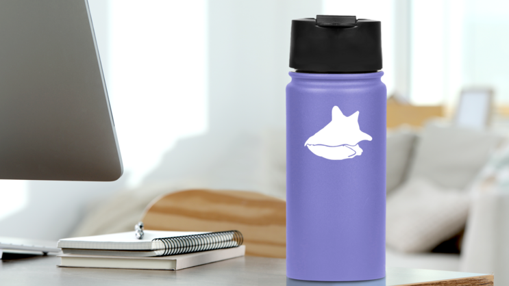 Funky Seashell Sticker on a Water Bottle (New) example