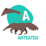 Funny Alphabet Anteater Sticker