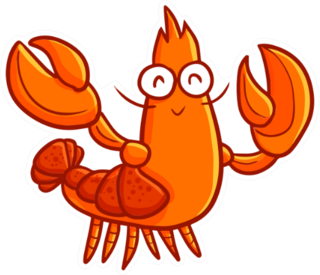 Funny And Cute Lobster Waving Its Hand Sticker