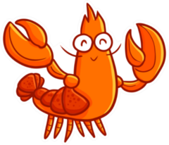 Funny And Cute Lobster Waving Its Hand Sticker