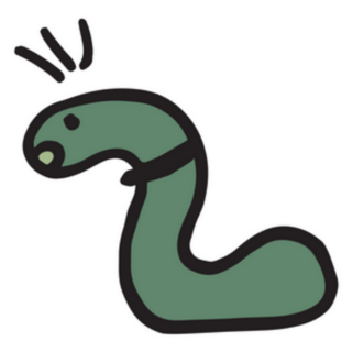 Funny Animal Caterpillar Sticker