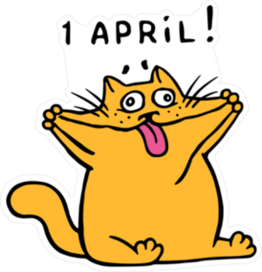 Funny April Fools Cat Sticker