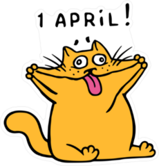 Funny April Fools Cat Sticker