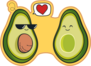 Funny Avocados, Cute Characters For Valentines Day Sticker