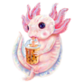 Funny Axolotl Boba Sticker