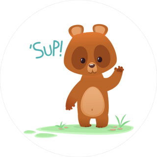 Funny Bear Saying Sup Sticker