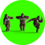 Funny Brown Gorilla Dancing Neon Green Sticker