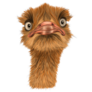 Funny Brown Ostrich Sticker