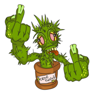 Funny Cactus Fucktus Middle Finger Sticker