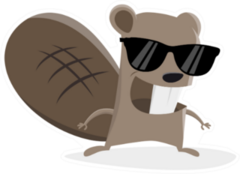 Funny Cartoon Beaver With Sunglasses Sticker