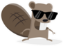 Funny Cartoon Beaver With Sunglasses Sticker