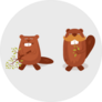 Funny Cartoon Beavers Sticker