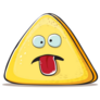 Funny Cartoon Cheese Sticking Out Tongue Sticker 