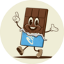 Funny Cartoon Chocolate Bar Walking Sticker