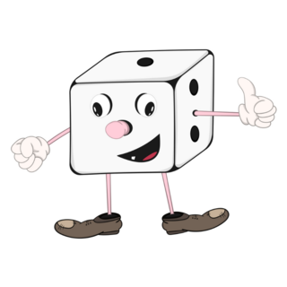 Funny Cartoon Dice Thumbs Up Sticker