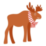Funny Cartoon Moose With Scarf Sticker