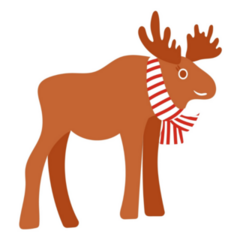 Funny Cartoon Moose With Scarf Sticker