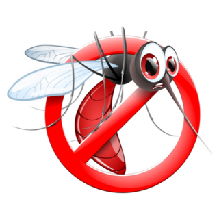 Funny Cartoon Mosquito In Stop Sign Sticker