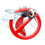 Funny Cartoon Mosquito In Stop Sign Sticker