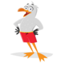 Funny Cartoon Seagull Sticker