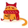 Funny Cat In Winter Clothes Sticker