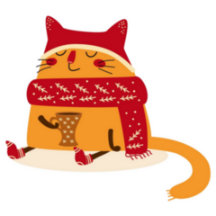 Funny Cat In Winter Clothes Sticker