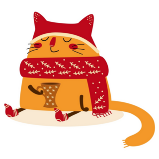 Funny Cat In Winter Clothes Sticker