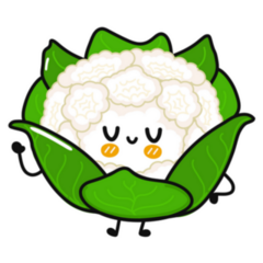 Funny Cauliflower Vegetarian Character Sticker 