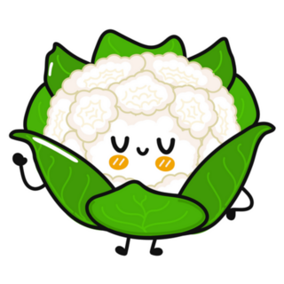 Funny Cauliflower Vegetarian Character Sticker 