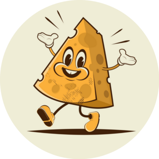 Funny Cheese Retro Cartoon Sticker
