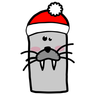 Funny Christmas Walrus Sticker