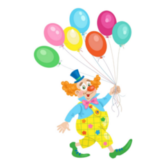 Funny Clown Bunch Of Balloons Sticker