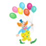Funny Clown Bunch Of Balloons Sticker