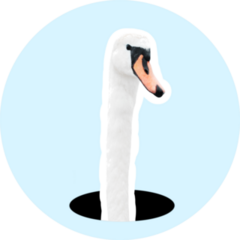 Funny Contemporary Art Illustration Of Cute Swan Sticker