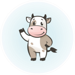 Funny Cow Cartoon Character, Happy Cow Sticker