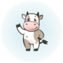 Funny Cow Cartoon Character, Happy Cow Sticker