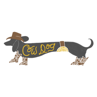 Funny Cowboy Cow Dog Sticker