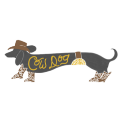 Funny Cowboy Cow Dog Sticker