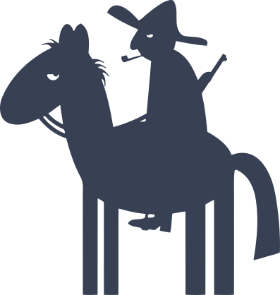 Funny Cowboy Riding A Horse Sticker