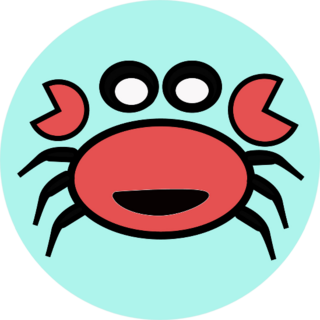 Funny Crab Cartoon On Blue Sticker